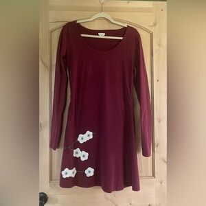 Synergy Organic Cotton Dress with Flower Appliqué